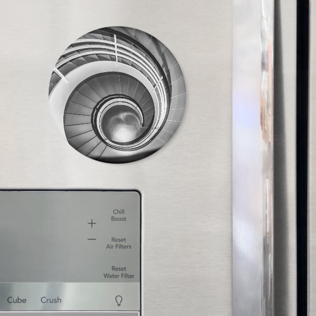 Circular Stairway BW Magnet (In Situ (Fridge))
