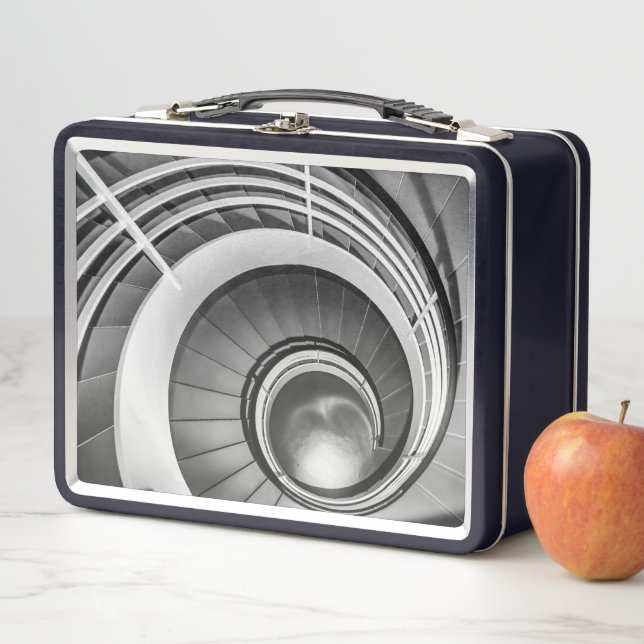 Circular Stairway BW Metal Lunch Box (In Situ)