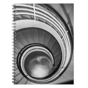Circular Stairway BW Notebook