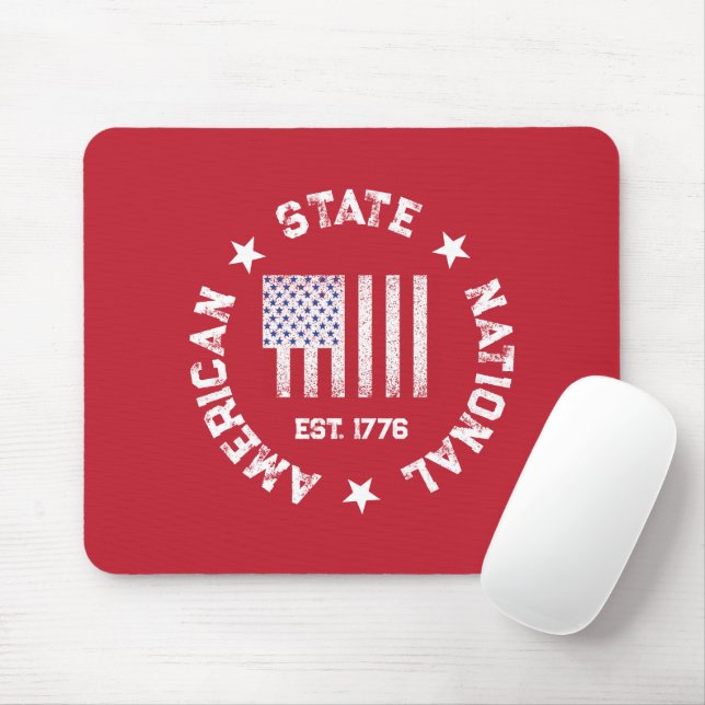 Circular Stamp American State National Est 1776 Mo Mouse Pad (With Mouse)