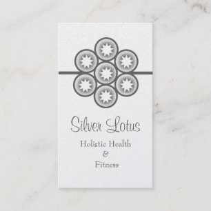 Circular Starburst Business Card, Grey Card