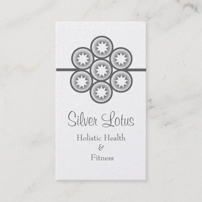 Circular Starburst Business Card, Grey Card (Front)