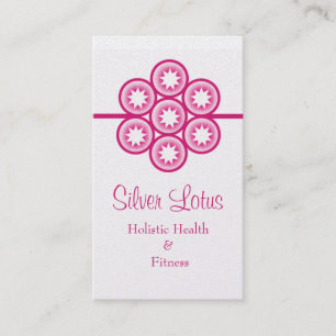Circular Starburst Business Card, Magenta Card