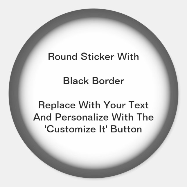 Circular Stickers Black Grey Border In Sheets (Front)