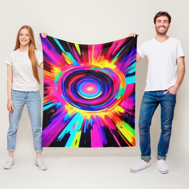 Circular Symphony of Colours Fleece Blanket (In Situ)