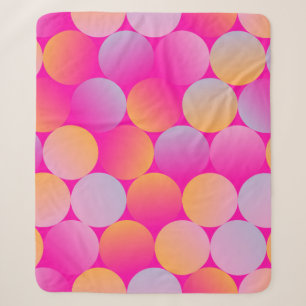 circular tiles seamless pattern in pop pink orange sherpa blanket