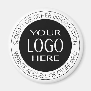Circular Top & Bottom Text + Your Own Logo Magnet