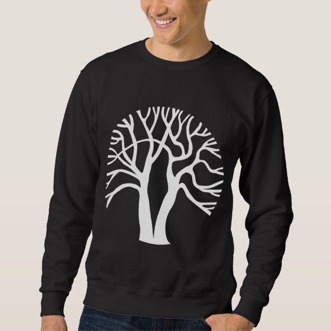 Circular Tree - White T-Shirt Sweatshirt (Front)