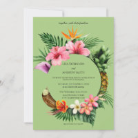 Circular Tropical Hawaiian Floral Wedding- Green