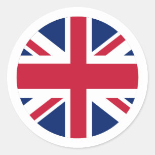 Circular Union Jack Sticker With White Border
