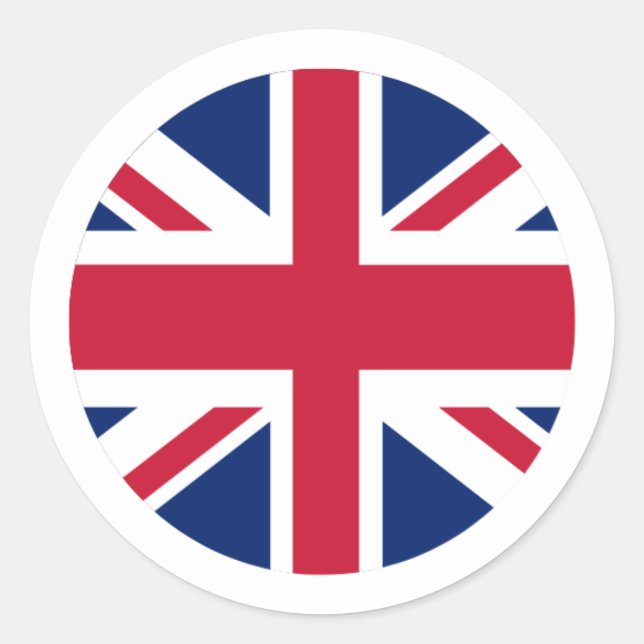 Circular Union Jack Sticker With White Border  (Front)
