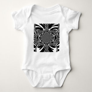 Circular Zebra Kaleidoscope Art Print Baby Bodysuit
