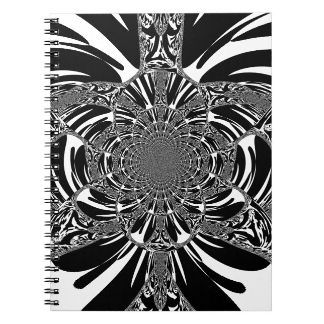 Circular Zebra Kaleidoscope Art Print Notebook (Front)