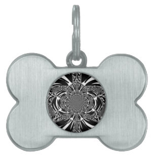 Circular Zebra Kaleidoscope Art Print Pet ID Tag