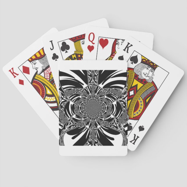 Circular Zebra Kaleidoscope Art Print Playing Cards (Back)