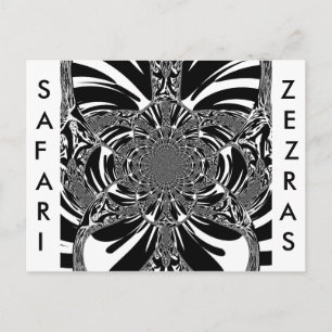 Circular Zebra Kaleidoscope Art Print Postcard