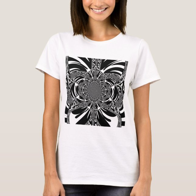 Circular Zebra Kaleidoscope Art Print T-Shirt (Front)