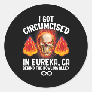 Circumcised Bowling Oddly Specific Humour Weird Fu Classic Round Sticker
