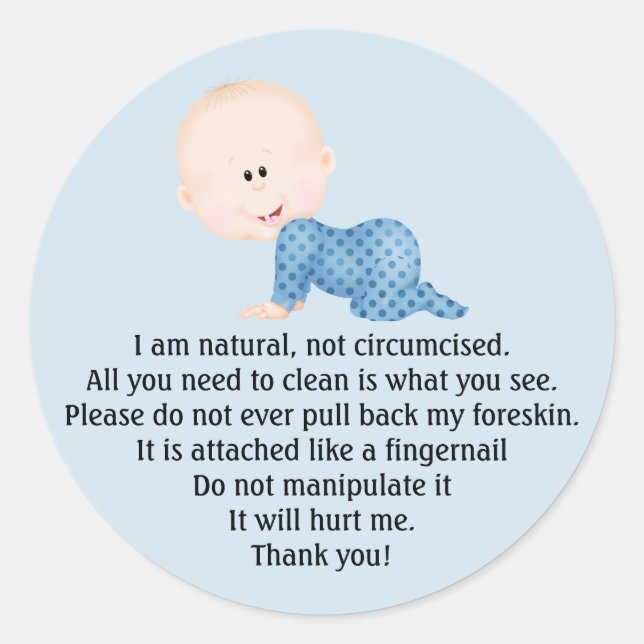 Circumcision reminder Stickers for Newborns Family (Front)