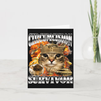 Circumcision Survivor Cat Meme Bootleg Funny Card