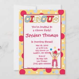 circus1 copy, You're invited to a Circus Party!... Invitation