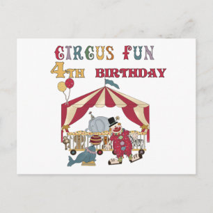 Circus 4th Birthday Tshirts and Gifts Postcard