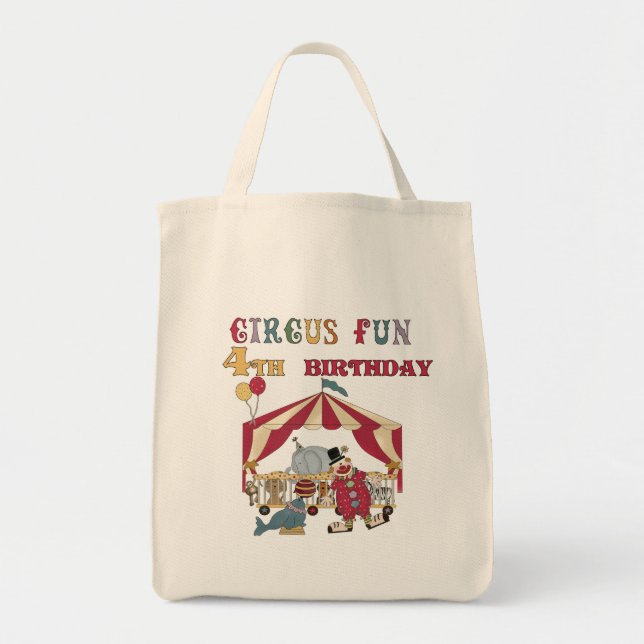 Circus 4th Birthday Tshirts and Gifts Tote Bag (Front)