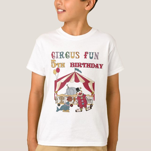 Circus 5th Birthday tshirts and Gifts (Front)