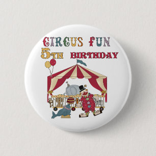 Circus 5th Birthday tshirts and Gifts 6 Cm Round Badge