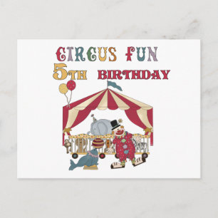 Circus 5th Birthday tshirts and Gifts Postcard