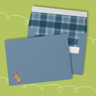 Circus Acrobat Monkey Blue Envelope