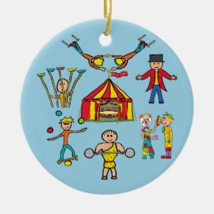 Circus Acts Ceramic Ornament