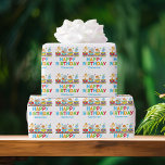 Circus Animal Train Cute Custom Kids Birthday Wrapping Paper<br><div class="desc">This adorable custom circus animal birthday themed wrapping paper features zoo animals out on a safari. The train contains a giraffe, elephant, tiger, and a cute hippo above the text Birthday Boy written in orange, green, red, and blue colours. Personalise with your child's name for a kid having a fun...</div>