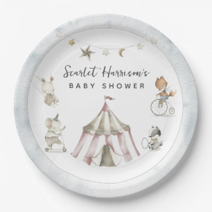 Circus Animals Baby Shower  Paper Plate