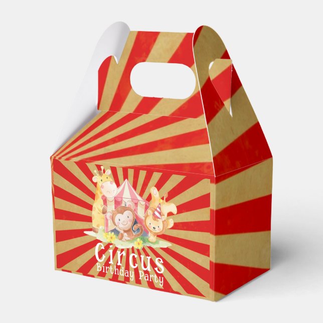 Circus Animals Birthday Party Favour Box (Front Side)