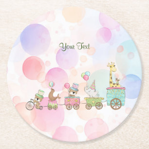 Circus Animals Paper Coaster