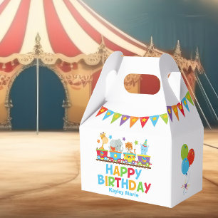 Circus Animals Train Cute Kids Birthday Party Favour Box