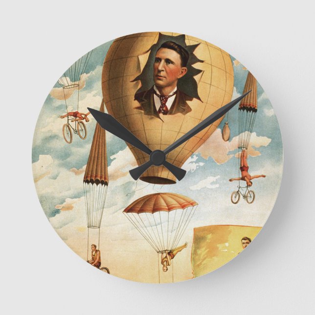 circus art round clock (Front)