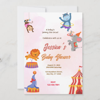 Circus Baby Shower Invitation