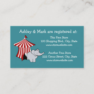 Circus Baby Shower Registry Enclosure Card