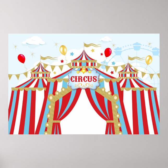Circus Backdrop, Carnival birthday backdrop Poster (Front)
