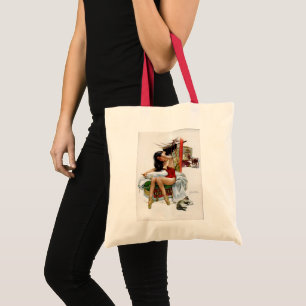 Circus Beauty Vintage Art Christmas Pin-Up Girl Tote Bag