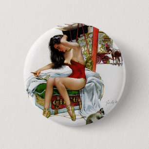 Circus Beauty Vintage Art Pin-Up Girl 6 Cm Round Badge