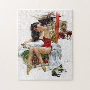Circus Beauty Vintage Art Pin-Up Girl Jigsaw Puzzle