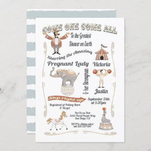 Circus Big Top Baby Shower Invitation