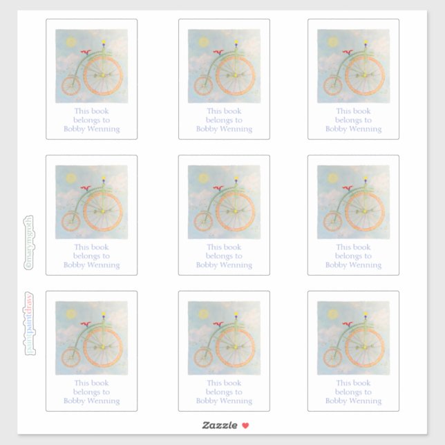 circus Bike Bookplate (Sheet)