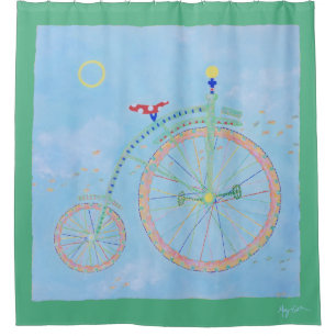 Circus Bike Shower Curtain