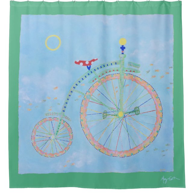 Circus Bike Shower Curtain (Front)