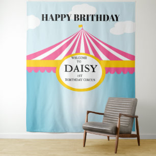 CIRCUS BIRTHDAY BACKDROP TAPESTRY