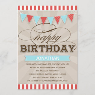 CIRCUS BIRTHDAY CHILDREN'S BIRTHDAY INVITATIONS